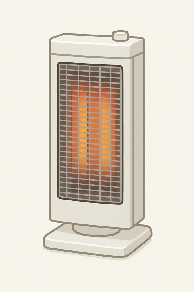 縦長の遠赤外線の電気ストーブ